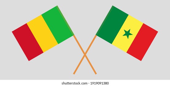 Crossed flags of Mali and Senegal