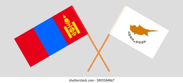 Banderas cruzadas de Mongolia y Chipre