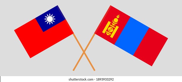 Banderas cruzadas de Mongolia y Taiwán