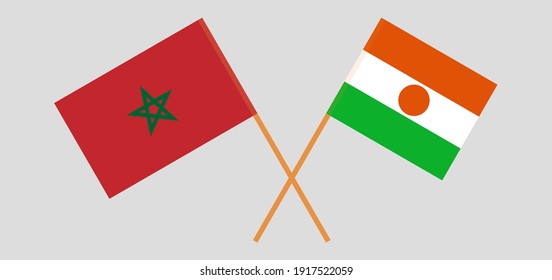 Banderas cruzadas de Marruecos y Níger