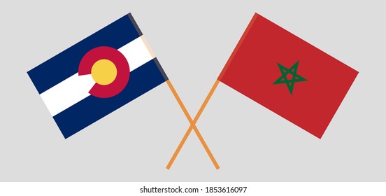 Banderas cruzadas de Marruecos y el estado de Colorado