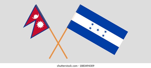Banderas cruzadas de Nepal y Honduras