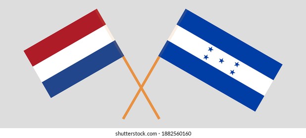Crossed flags of the Netherlands and Honduras