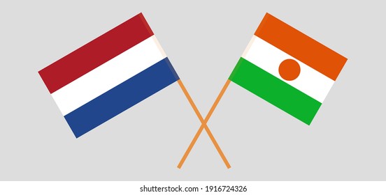 Banderas cruzadas de los Países Bajos y el Níger
