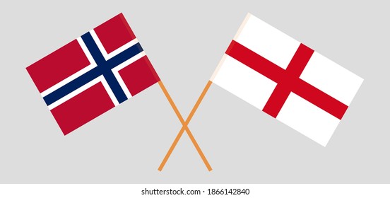  Crossed flags of Norway and England
