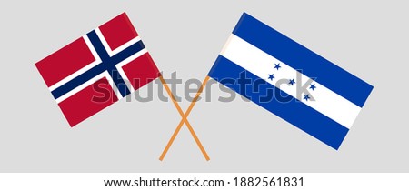 Crossed flags of Norway and Honduras