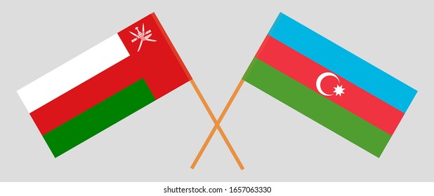 Banderas cruzadas de Omán y Azerbaiyán