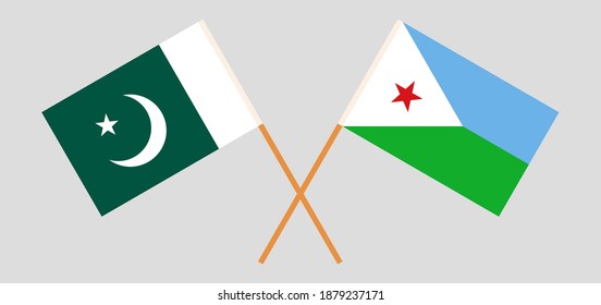  Crossed flags of Pakistan and Djibouti