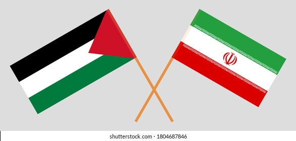 Banderas cruzadas de Palestina e Irán