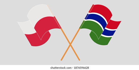 Crossed flags of Poland and the Gambia