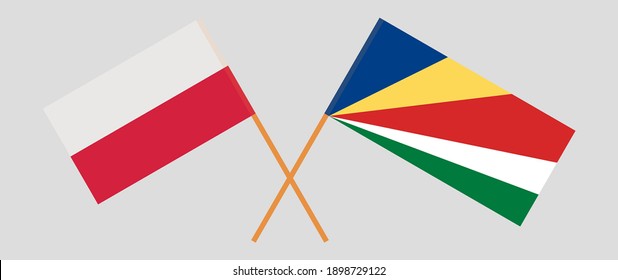 Crossed flags of Poland and Seychelles