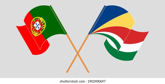 Crossed flags of Portugal and Seychelles