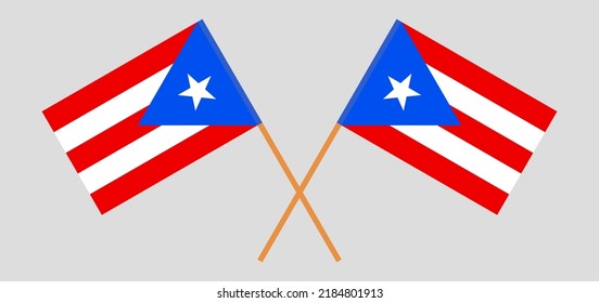 Crossed Flags Puerto Rico Official Colors Stock Vector (Royalty Free ...