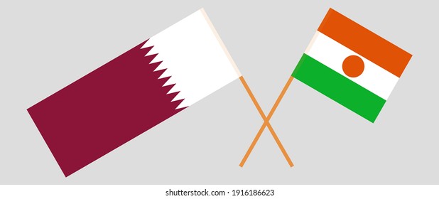 Banderas cruzadas de Qatar y Níger