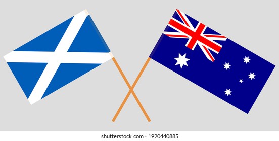 Crossed flags of Scotland and Australia