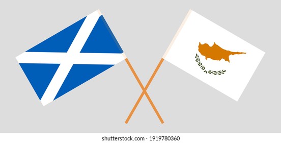 Crossed flags of Scotland and Cyprus