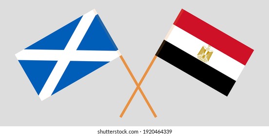 Crossed flags of Scotland and Egypt