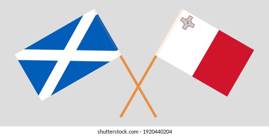 Banderas cruzadas de Escocia y Malta