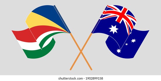 Crossed flags of Seychelles and Australia