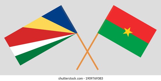 Crossed flags of Seychelles and Burkina Faso