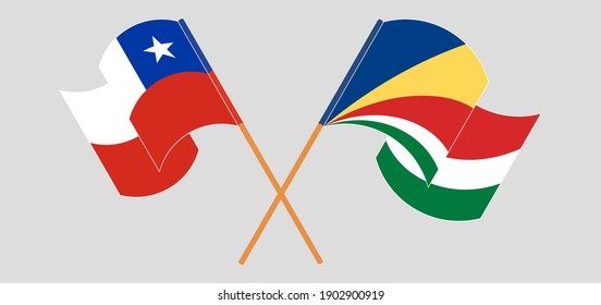 Crossed flags of Seychelles and Chile