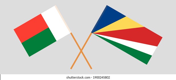 Banderas cruzadas de Seychelles y Madagascar