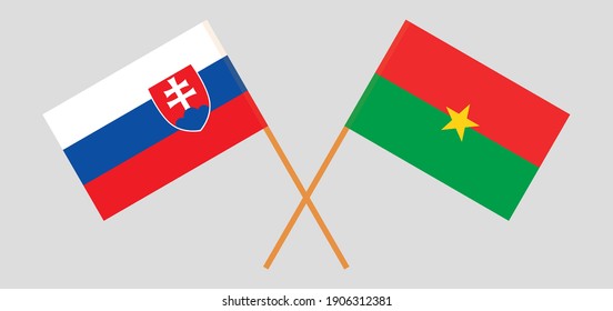 Crossed flags of Slovakia and Burkina Faso