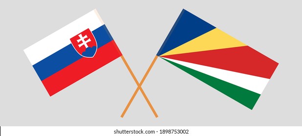Crossed flags of Slovakia and Seychelles
