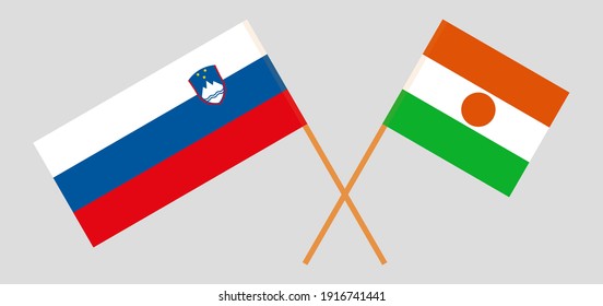 Banderas cruzadas de Eslovenia y Níger