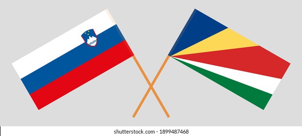 Banderas cruzadas de Eslovenia y Seychelles