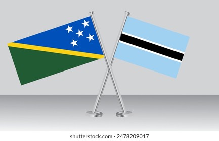 Banderas de las Islas Salomón y Botsuana. Colores oficiales. Proporción correcta. diseño de Anuncio