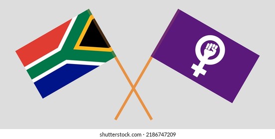 Crossed Flags South Africa Feminism Official Stock Vector Royalty Free 2186747209 Shutterstock