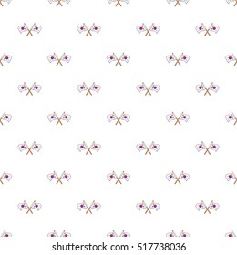 Crossed flags of South Korea pattern. Cartoon illustration of crossed flags of South Korea vector pattern for web