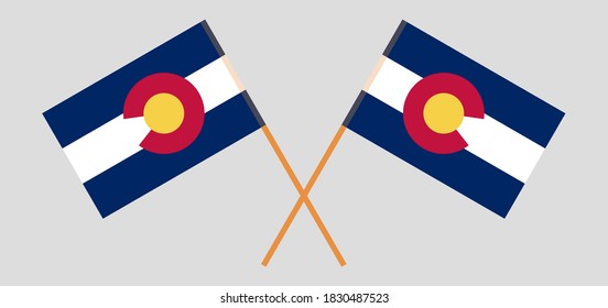 Crossed flags of The State of Colorado