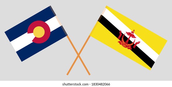 Banderas cruzadas del estado de Colorado y Brunéi