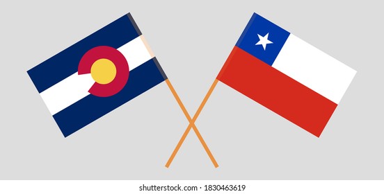 Crossed flags of The State of Colorado and Chile
