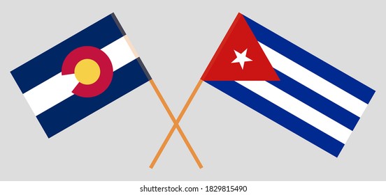 Banderas cruzadas del Estado de Colorado y Cuba