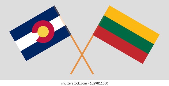 Banderas cruzadas del Estado de Colorado y Lituania