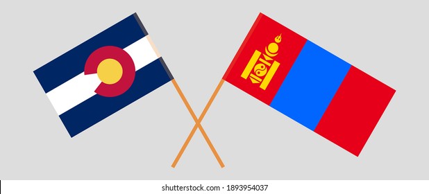 Banderas cruzadas del Estado de Colorado y Mongolia