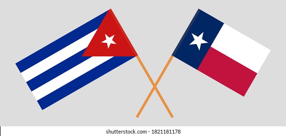 Banderas cruzadas del Estado de Texas y Cuba