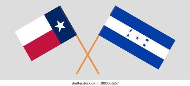Banderas cruzadas del Estado de Texas y Honduras