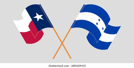 Banderas cruzadas del Estado de Texas y Honduras