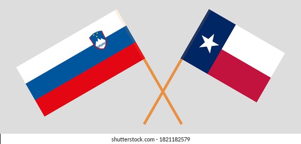 Banderas cruzadas del Estado de Texas y Eslovenia