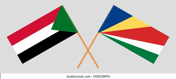 Crossed flags of the Sudan and Seychelles