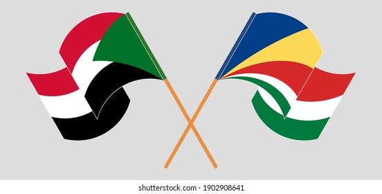 Crossed flags of the Sudan and Seychelles