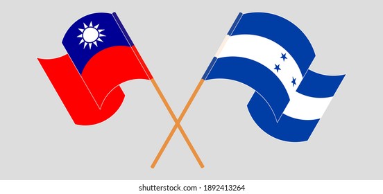 Crossed flags of Taiwan and Honduras