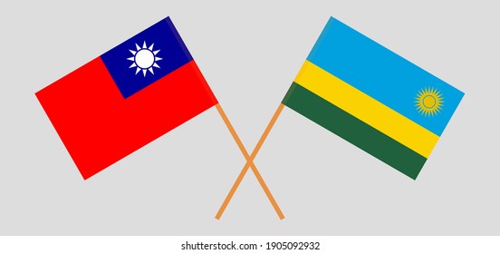 Überkreuzte Flaggen Taiwans und Ruandas
