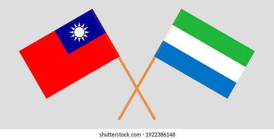 Crossed flags of Taiwan and Sierra Leone