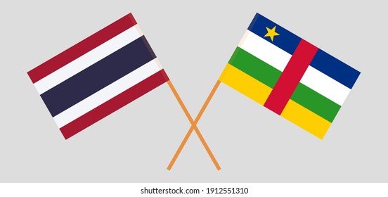 Crossed flags of Thailand and Central African Republic