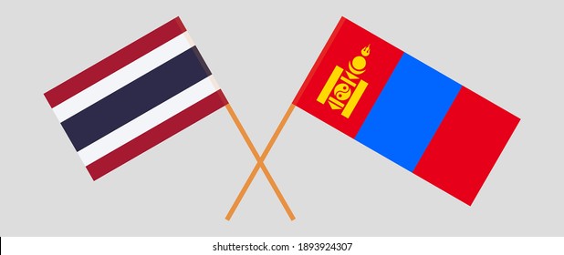 Banderas cruzadas de Tailandia y Mongolia